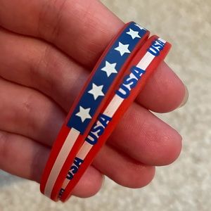 TWO Patriotic American Wristband Bracelets NWOT
